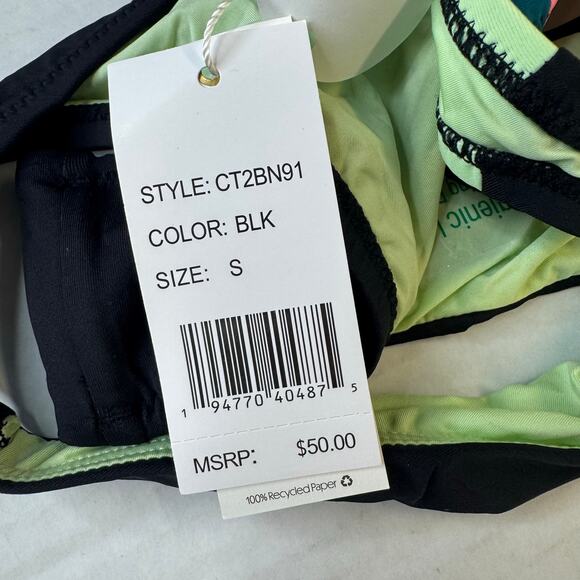 CITRUS Women's Hipster Bikini Bottom Black Colorblock Swimsuit NWT Size Small - Picture 8 of 8